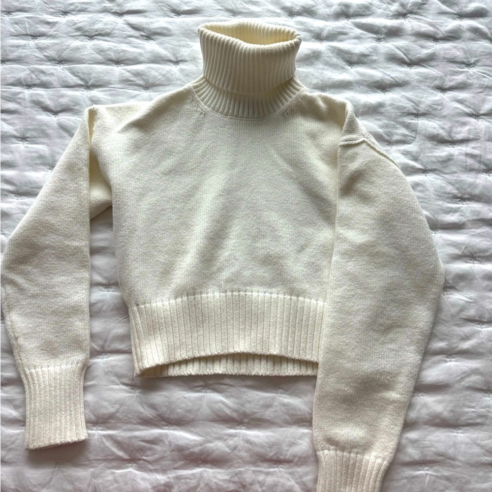 Club Monaco White Cowl Neck Sweater